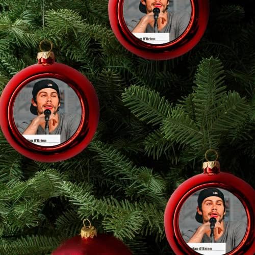 Engraçado Dylan Obrien Hilariante Meme Funny Christmas Ball Tree Ornamentos de celebridades Face Red Christmas Ball