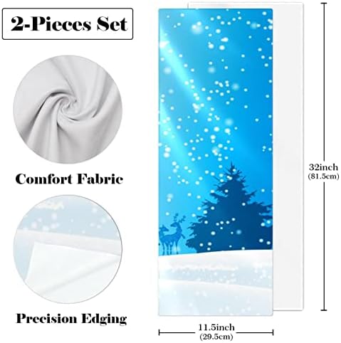 Guerotkr 2 PCs, toalha de ioga, toalhas de ginástica, toalhas de treino para academia, toalha de suor, Winter Snowflakes Blue