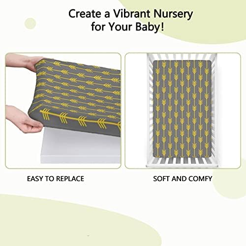Flechas com temas de seta folhas de berço, mini-berço portáteis lençóis de berço Ultra Soft Material-Crinct Shear