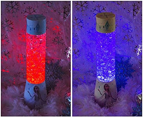 Lâmpada Glitter Glitter da Disney Frozen 2 UKONICA | Luz LED, lâmpada de mesa de cabeceira para mesa | Acessórios para decoração