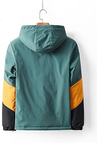 Jaquetas para homens - homens bordados de bloqueio de colorido Bordado meio zíper com capuz