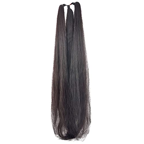 Kalyanis Brown Hair Parandi para acessórios de casamento, conjunto de cabelos artificiais de 1, 24 polegadas