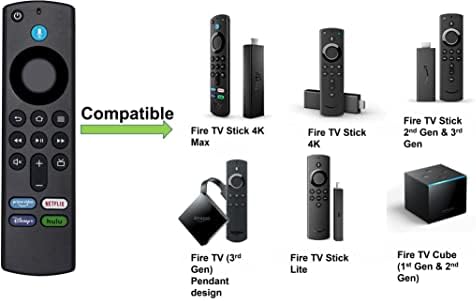 Substituição remota de voz para Alexa Voice Remote, compatível com Fire TV Stick 4K, Fire TV Stick, Fire TV Cube, Fire TV, Fire