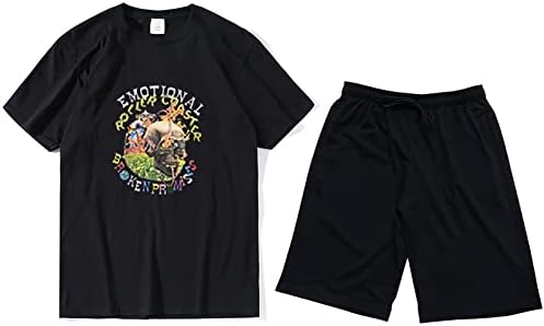 Summer Men Shirts Shirts Camisetas de verão sets de esporte de moda de 2 peças de pescoço de 2 peças de peças