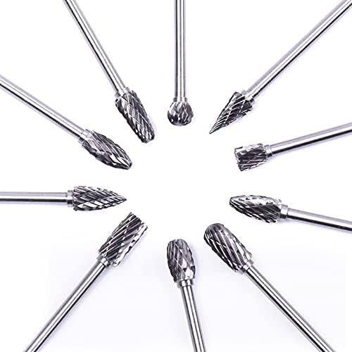 Kimllord 10pcs Novos acessórios para ferramentas Tungstênio Arquivo rotativo Arquivo rotativo Corte de moinho de moagem Cabeça