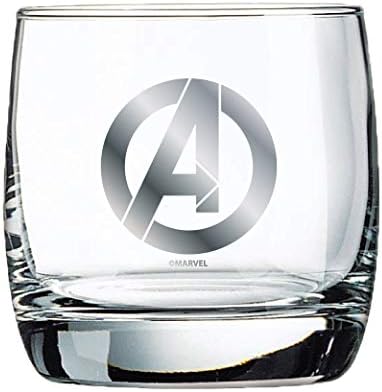 Marvel Glass Conjunto - Avengers Logo - Conjunto de presentes colecionáveis ​​de 2 copos - 10 oz. Capacidade - Design clássico - base