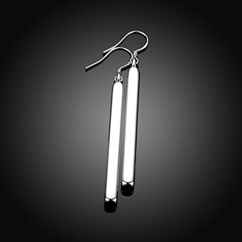 Newzenro Minimalista 925 Prata esterlina banhado de barra longa Brincos de queda para mulheres elegantes gancho pendurado