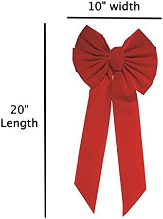 Arco vermelho das montanhas rochosas - arco de coroa de natal - Ótimo para presentes grandes - uso interno/externo - Velvet à prova d'água - gravata de acessórios incluída para fácil suspenso