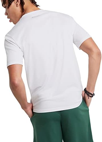 Camiseta de esporte seco duplo de campeão, camiseta de tripulação, camiseta de manga curta masculina