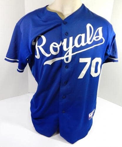 Kansas City Royals Samir Duenez 70 Game usado Blue Jersey Ext St BP 48 DP39071 - Jogo usado MLB Jerseys