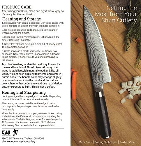 Shun Cutlery Classic Hollow Ground Bisket Knife 12 ”, Autentic, faca japonesa artesanal, inclui bainha de madeira Saya, ideal para peito, assados, peru, presunto e muito mais