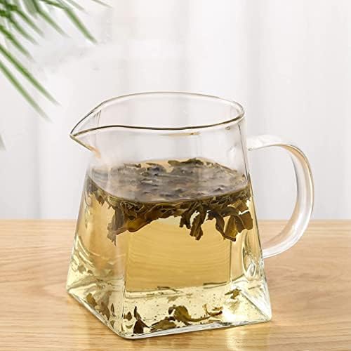 Hemoton Coffee Creamer Chinese Gongfu Chá jarro de café vidro arremessador de vidro cremor jarro Jug Tea Fairness Copo Compartilhando arremessador Gong Serviço Molho Pitchere 350ml Caneca de café transparente