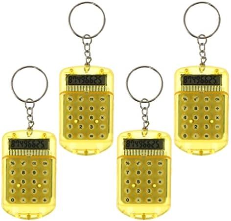 Toyandona Mini Keychain 4pcs calculadora de bolso Mini calculadoras de chave de chave Digits de anel de chave LCD
