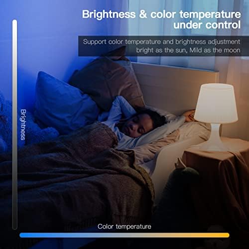 Lâmpadas inteligentes Luxense, Wi-Fi e Bluetooth A19 lâmpadas LEDs, lâmpada de lâmpada RGBCCT Alteração de cor com sincronização musical, 54 cenas dinâmicas, compatíveis com Alexa e Google Assistant- 2-Pack