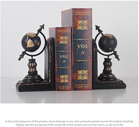 Office Desktop Bookends, Creative Vintage Office Earth Bookends Livros Livros Decoração Ideal para escritórios, bibliotecas, escolas