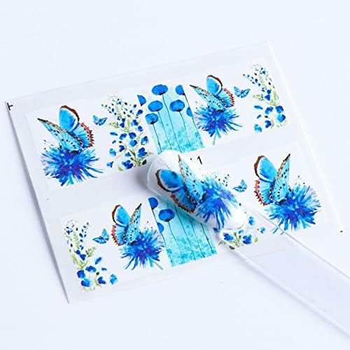 40pcs Marca d'água UNIDADE ASTICKERS FLORES Butterfly decals Manicure Decals