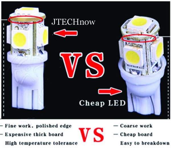 BritElites JTech 6X 194 168 2825 T10 5 Smd White LED Light Lights Bulb pela mais nova tecnologia de chipset 5050
