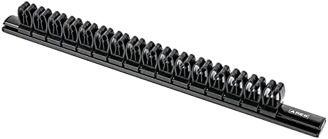 ARES 62026 - Porta de ferramenta de mão preta de 16,5 polegadas - lojas ferroviárias de alumínio até 16 chaves de fenda