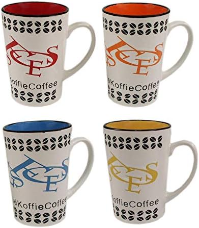 Casa 2 Home 4 PC Multi Color Ceramic Coffee Caneca de 17 oz