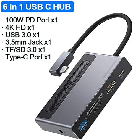 MBBJM USB TIPO C Hub para 4K TF SD Card Reader Clipe retrátil USB C 3.0 Adaptador Dock Splitter