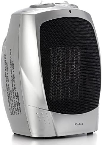 Sohler Ceramic Portable Electric Space Aquecedor, modo de ventilador com termostato ajustável, superaquecimento e