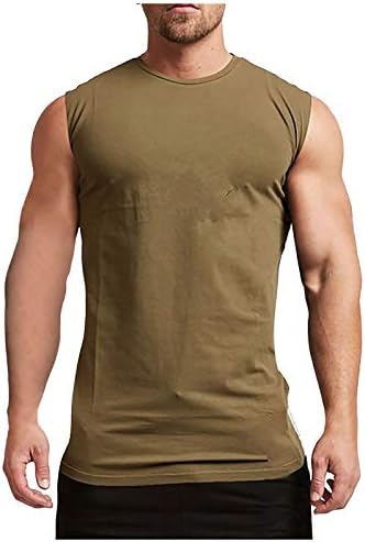 Ymosrh masculino de camisas sem mangas da tanque de ginástica Tampa de coloração sólida Tampa de colete de treinamento de treinamento