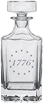 Betsy Ross 1776 bandeira revolucionária de guerra EUA Decanter patriótico de uísque com tampa de vidro Presente personalizado para homens