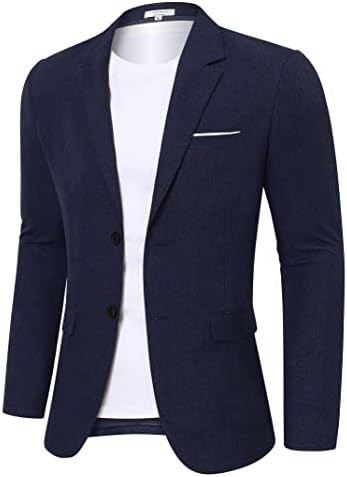 TuroTrendy Men's Casual Blazer Sport Coat de dois botões de jaquetas de negócios leves