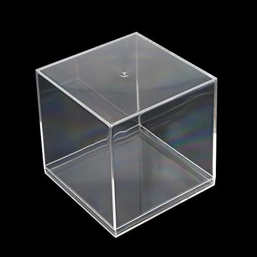 TIGHALL 4pcs Cubo de acrílico clara Cubo de plástico grande organizador para caixa de exibição com tampa para açúcar,