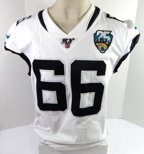 2019 Jacksonville Jaguars Ben Ijalana 66 Jogo emitido White Jersey 25 100 P 6 - Jerseys de jogo NFL não assinado