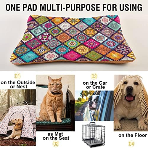 Chifigno boho cão colher de estimação para caixas, tapetes de cachorro, lavável máquina, fundo anti-deslizamento, colchão de cama para