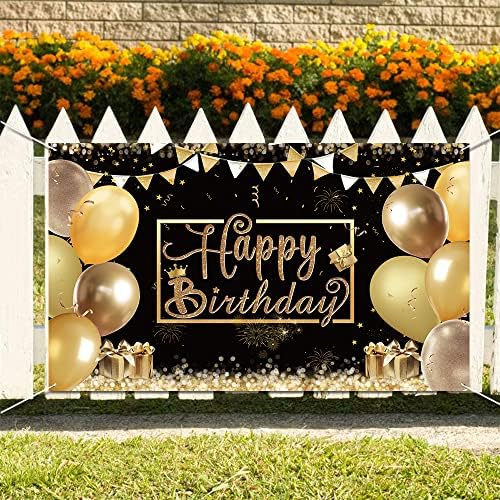 Decorações de feliz aniversário -Faculdade de aniversário feliz, grande banner de sinal de feliz aniversário, decoração de festas