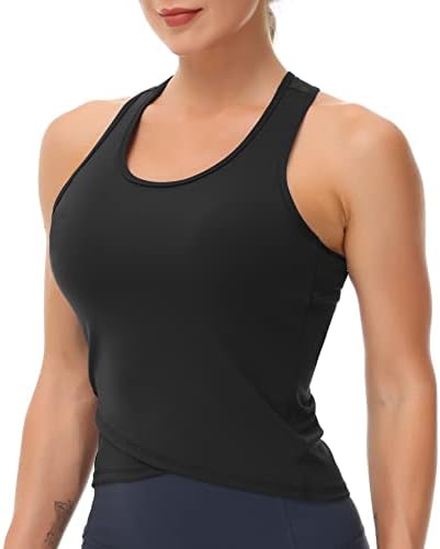 The Gym People Womens 'Racerback Workout Tops com tampas de sutiã sem mangas Slim Fit