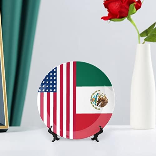 Placa decorativa de cerâmica de bandeira mexicana nos EUA com exibição Gre presentes de casamento de aniversário para casal para