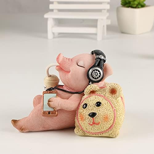 DIYOMR Funny Piggy Resina Arte Ornamentos