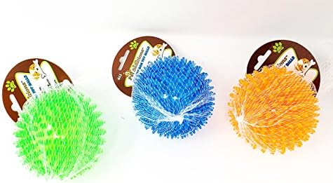 Bolas pontiagudas de brinquedos para cães | Knobby 3,5 ”Squeaky, Squeezy e saltitante para cães médios a grandes