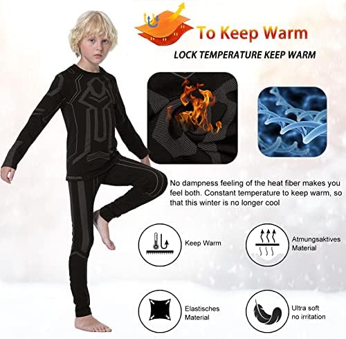 FEIXIANG RECIMA TERMAL para Kid, Long Johns define camadas base camisas de manga comprida e calças meninos de inverno