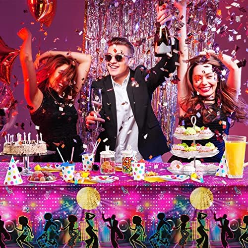 Moukeren Disco Plastic Party Tolera de mesa 70 Tabela de festas de festas 70 Supplies de festa de aniversário da