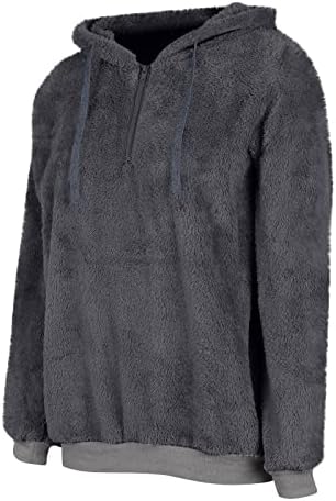 Moletons de grandes dimensões femininos Sherpa moletons lãos de lã Fuzzy Pullover fofos com bolsos