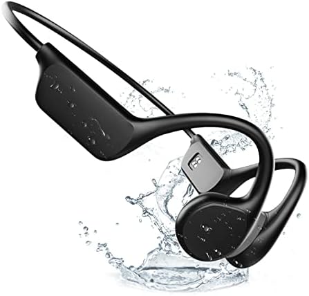 Fones de ouvido esportivos para condução óssea do HAFJUHU, fone de ouvido sem fio Bluetooth 5.3, IPX 8 à prova d'água