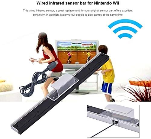 Barra de sensor infravermelho para a Nintendo Wii, barra de sensor de raio infravermelho USB com fio USB, adequado para até 4 jogadores,