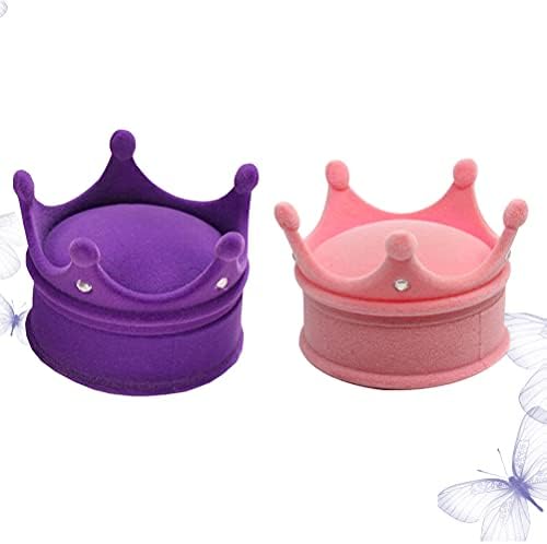 Kesyoo 2pcs Jóias de jóias de moda Coroa Casa em forma de escape de ouvido Caixa de armazenamento de ouvido Jóias de joias de joias