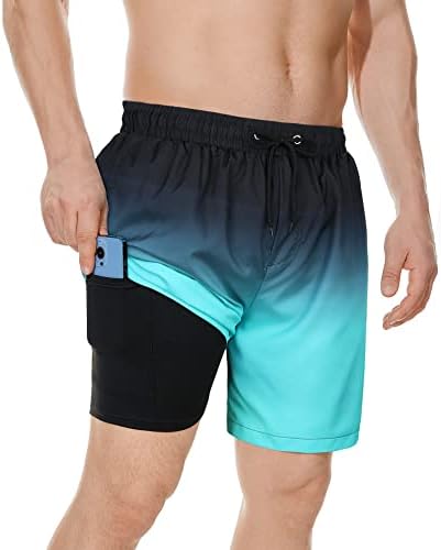 American Trends masculino masculino de baús de natação shorts de nadar seco rápido com revestimento de compressão
