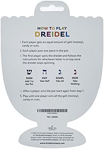 Dreidels multicoloridos de madeira Hanukkah Draydels com transliteração em inglês