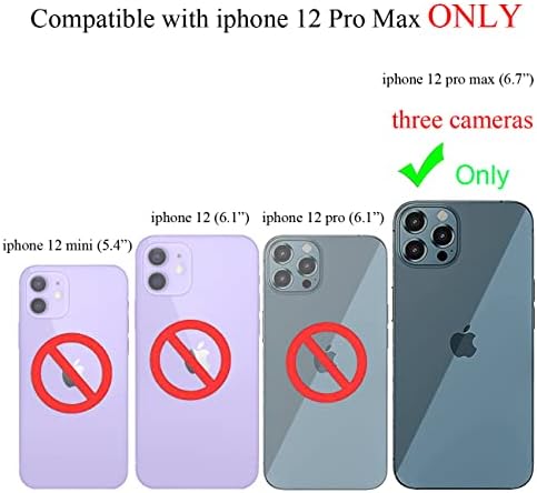 SPOBIT Compatível para iPhone 12 Pro Max Case, Snow Mountain Moon Night Caso de telefone adorável, lente de câmera à prova de choque