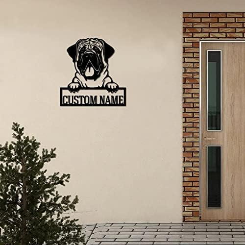 Alioyoit Metal Sign Metal Nome do cão de estimação personalizado Petido de metal personalizado sinal de negócios country a laser de metal escultura de parede de metal Corte sinal para a cozinha sala de jantar Decorações de quintal de quintal 24 polegadas