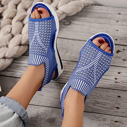 Sandálias de leewos para mulheres casuais redondo/quadrado tira de fivela de fivela sandálias de verão sandálias Boho