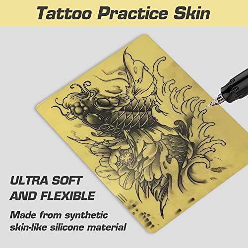 Yuelong 3pcs Tattoo Skin Practice 3mm de espessura 8x12 Tatuagem dupla em branco Tatuagem Prática de pele Papas de silicone