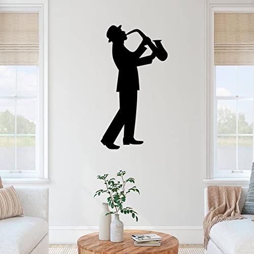 Metal Sign Laser Cut Sign Música Man Man Iron Art Sculpture Wall Sculpture Hurting Art Decoração de casa de placa decorativa