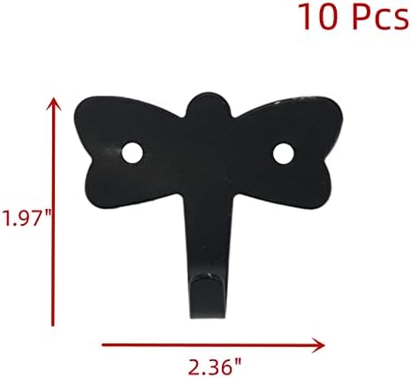 WDONAY 10 PCs Aço inoxidável Butterfly Butterfly Soratório de gancho de gancho único Pitch de gancho multifuncional 35mm/1,37